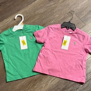 NWT-Ralph Lauren Kids' Tees in Green and Pink
